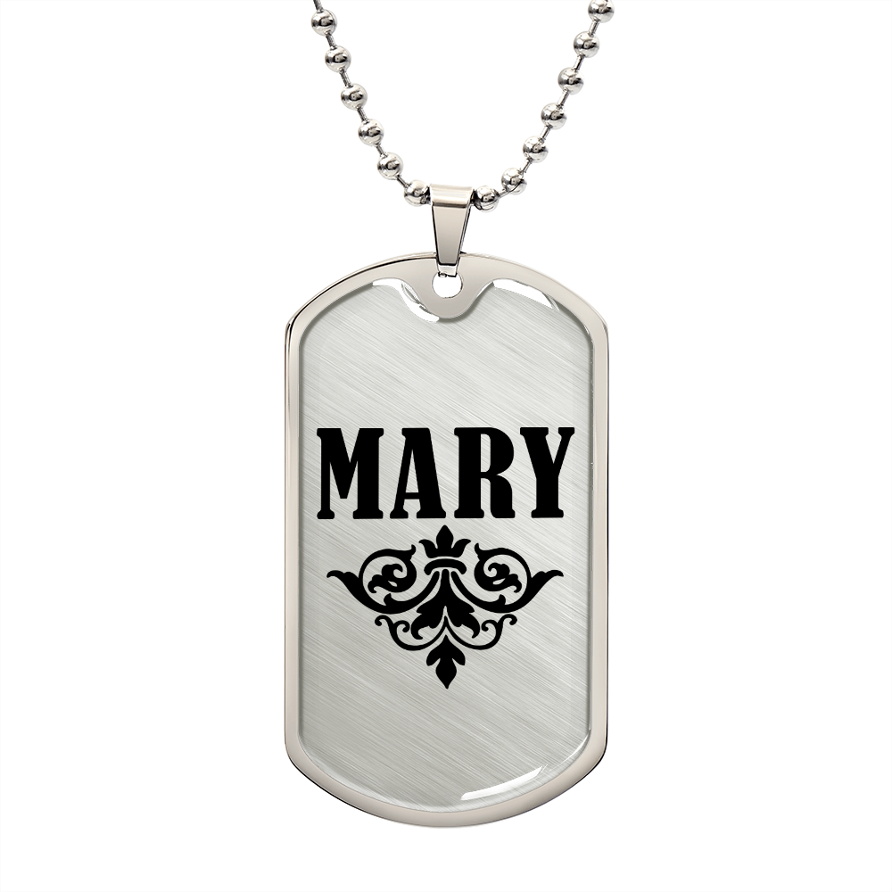Mary v01a - Luxury Dog Tag Necklace