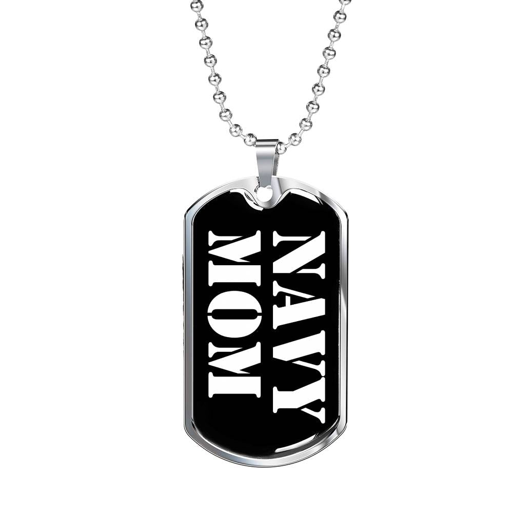 Navy Mom v3 - Luxury Dog Tag Necklace