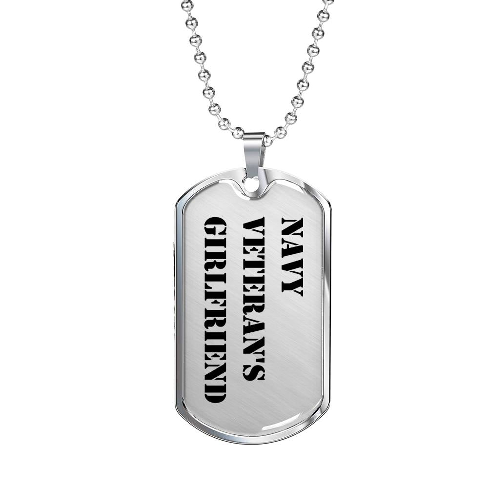 Navy Veteran's Girlfriend - Luxury Dog Tag Necklace