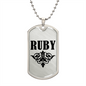 Ruby v01a - Luxury Dog Tag Necklace