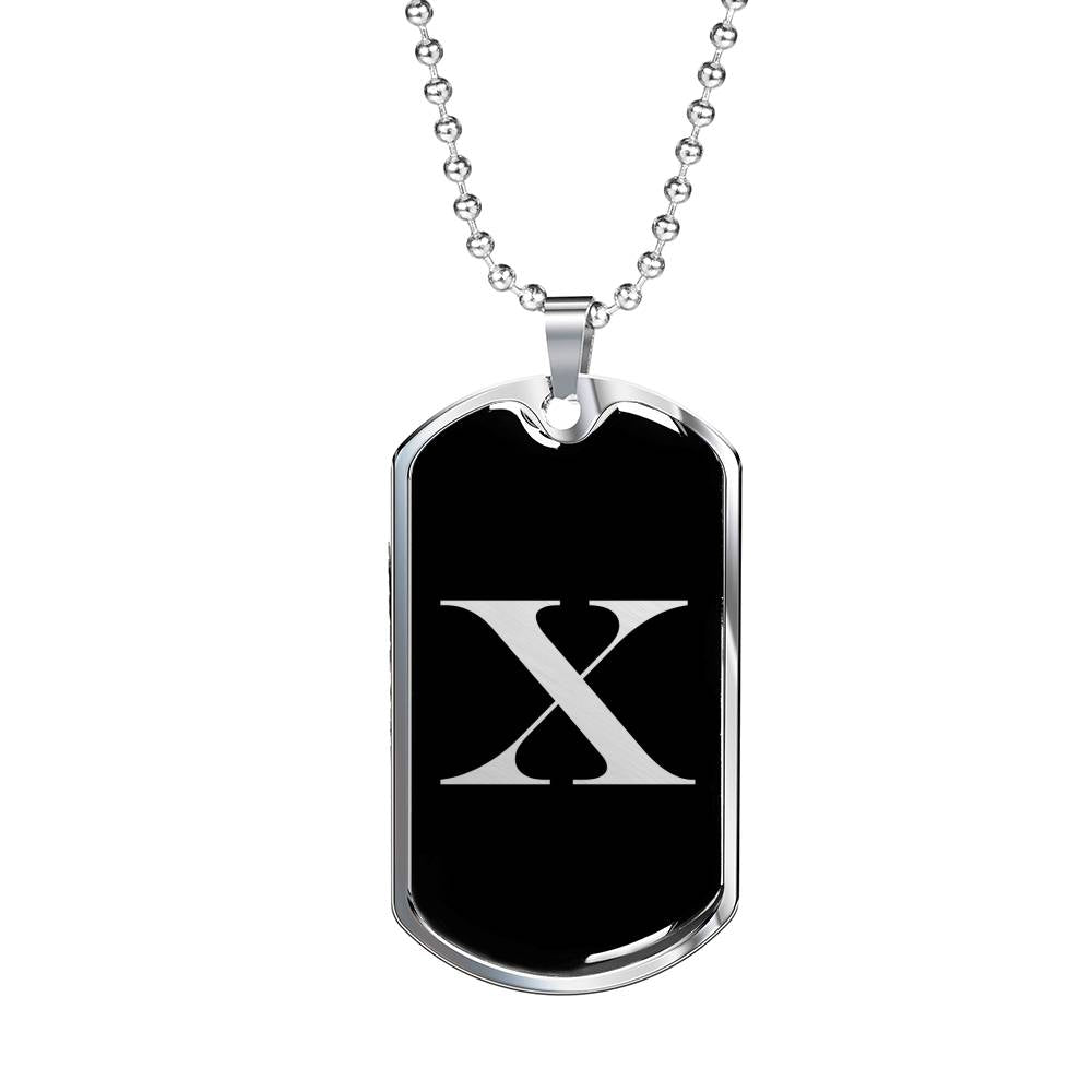 Initial X v2a - Luxury Dog Tag Necklace