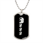Mama Elephant With 3 Calves v2 - Luxury Dog Tag Necklace