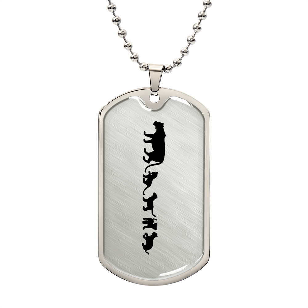 Mama Lioness With 4 Cubs - Luxury Dog Tag Necklace