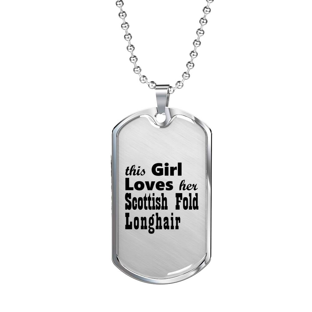 Scottish Fold Longhair - Luxury Dog Tag Necklace