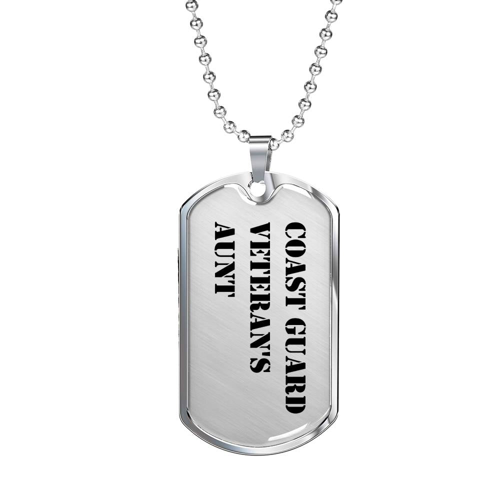 Coast Guard Veteran's Aunt - Luxury Dog Tag Necklace