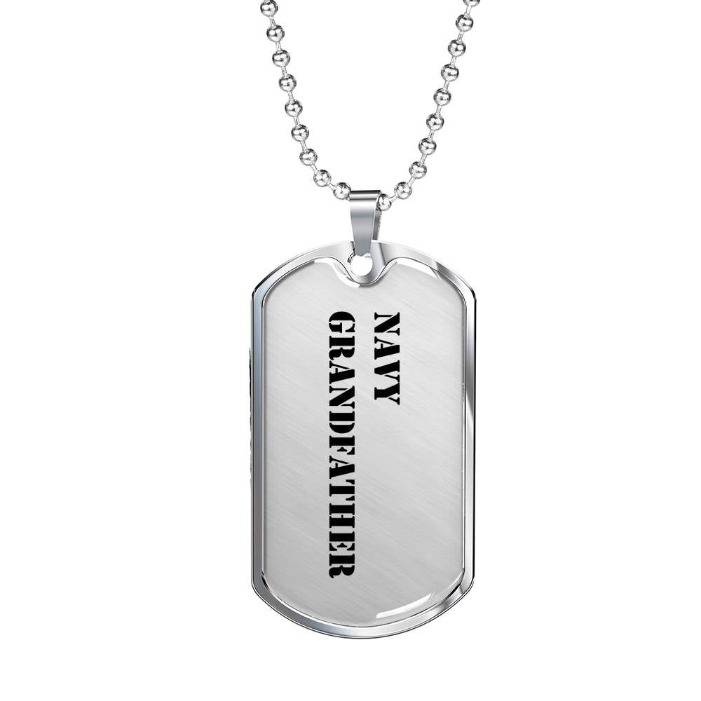 Navy Grandfather - Luxury Dog Tag Necklace