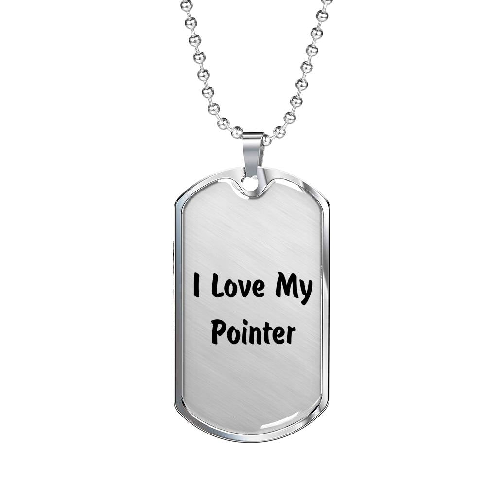 Love My Pointer v4 - Luxury Dog Tag Necklace