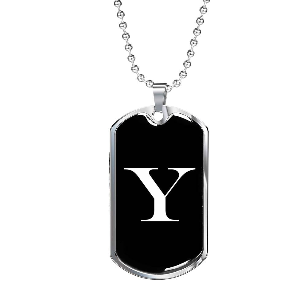 Initial Y v3a - Luxury Dog Tag Necklace