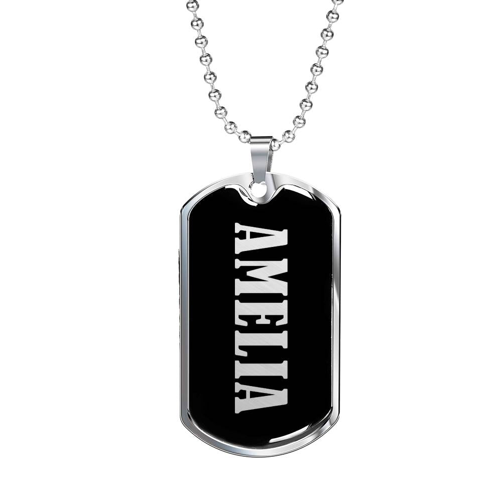 Amelia v01s - Luxury Dog Tag Necklace