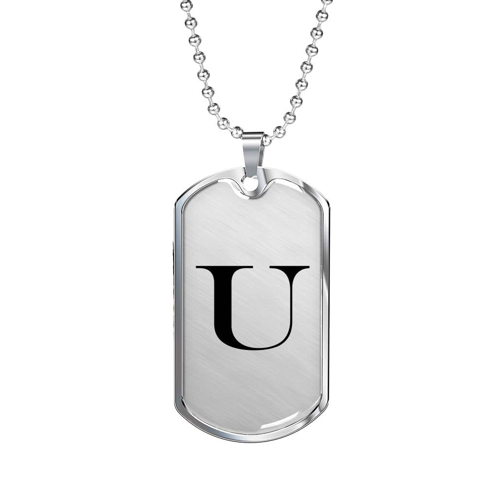 Initial U v1a - Luxury Dog Tag Necklace