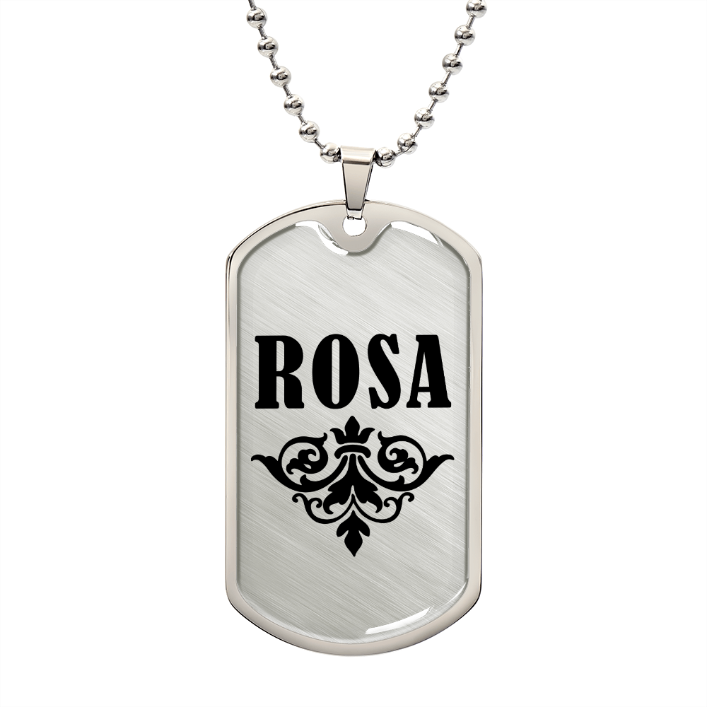 Rosa v01a - Luxury Dog Tag Necklace