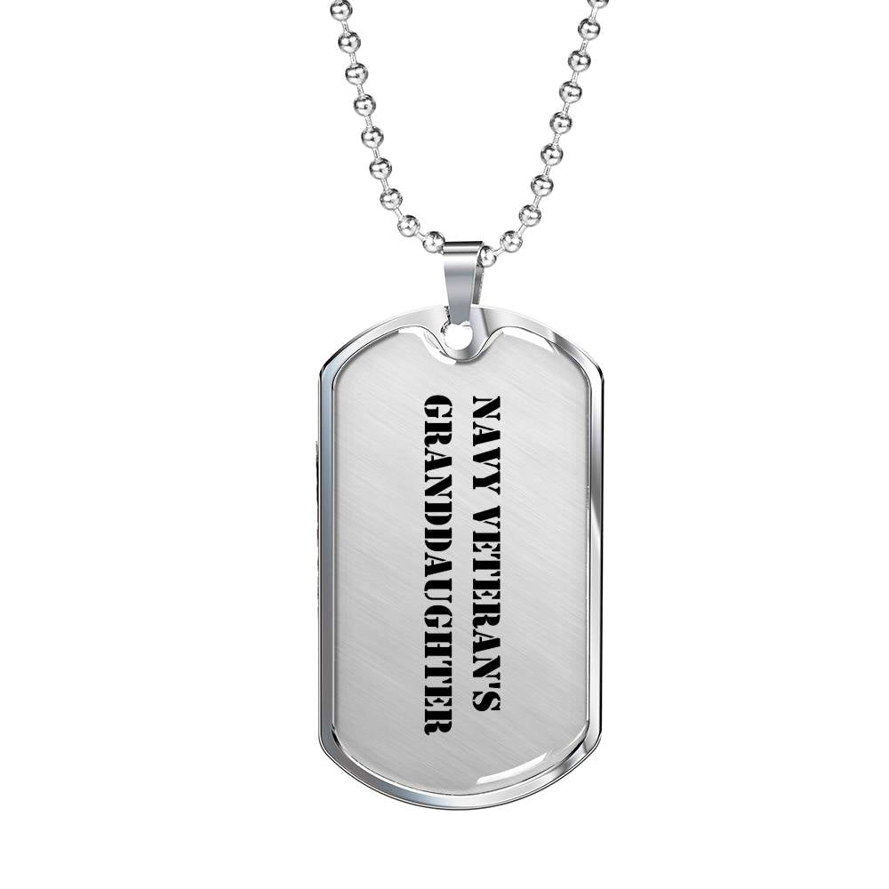 Navy Veteran's Granddaughter - Luxury Dog Tag Necklace