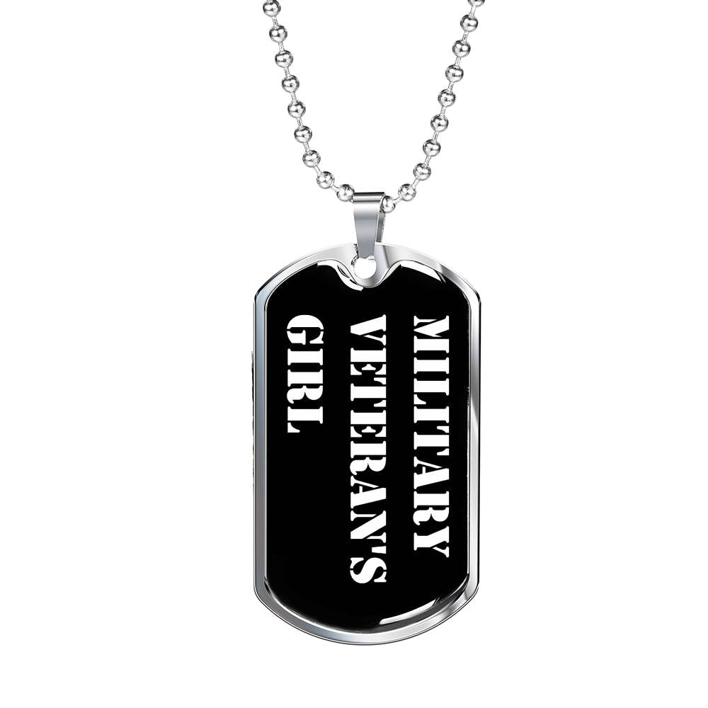 Military Veteran's Girl v3 - Luxury Dog Tag Necklace