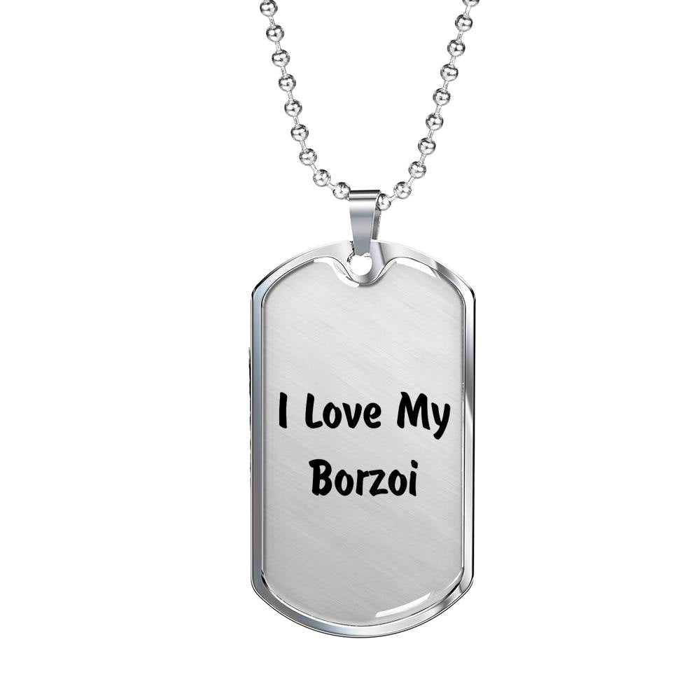 Love My Borzoi v4 - Luxury Dog Tag Necklace