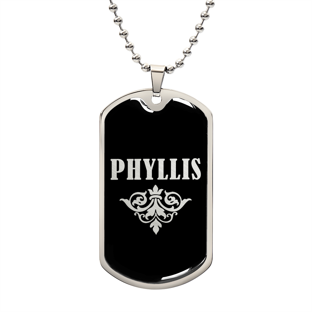 Phyllis v02a - Luxury Dog Tag Necklace