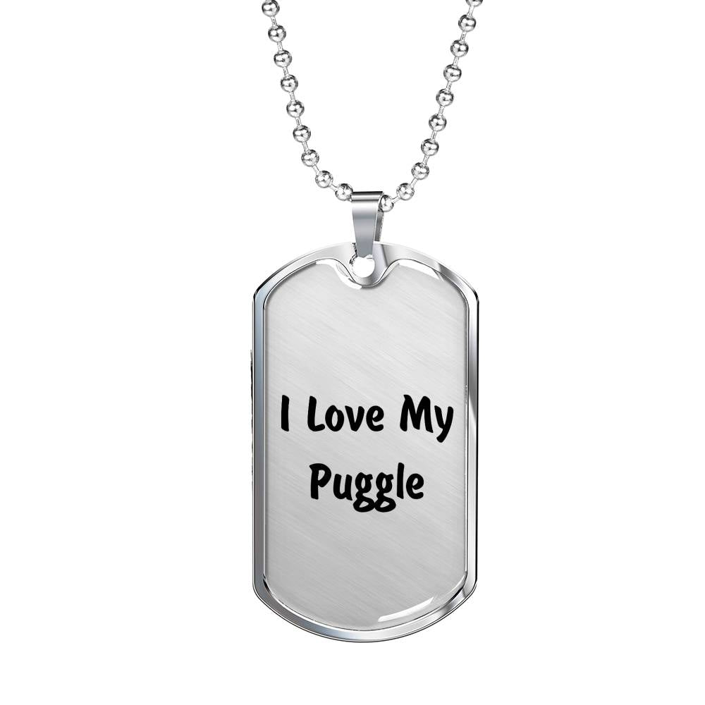 Love My Puggle v4 - Luxury Dog Tag Necklace