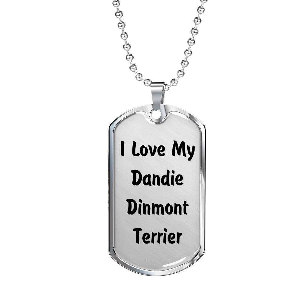 Love My Dandie Dinmont Terrier v4 - Luxury Dog Tag Necklace