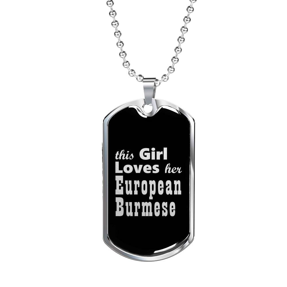 European Burmese v3 - Luxury Dog Tag Necklace