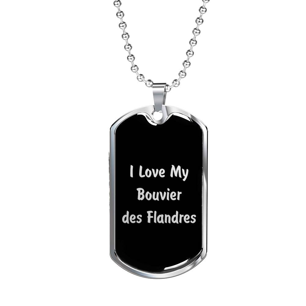 Love My Bouvier des Flandres v5 - Luxury Dog Tag Necklace