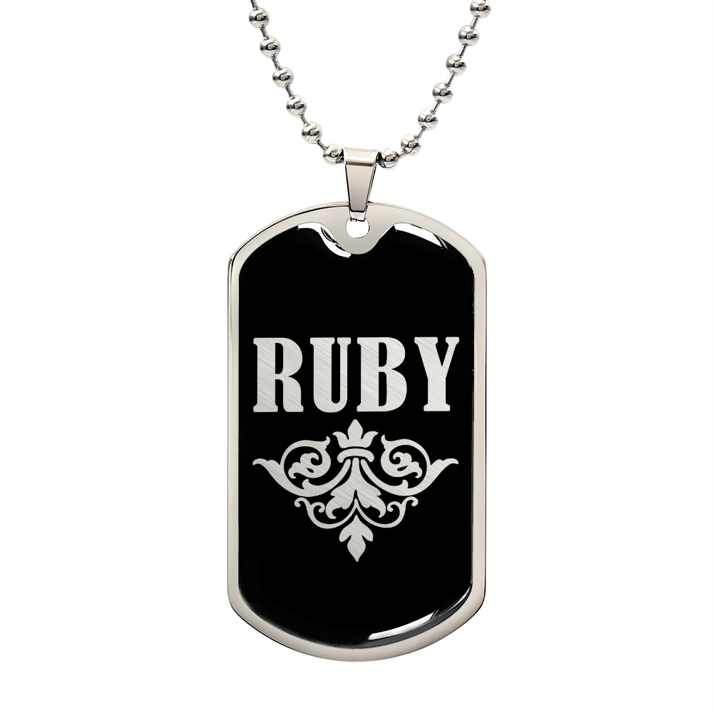Ruby v02a - Luxury Dog Tag Necklace