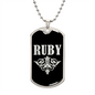 Ruby v02a - Luxury Dog Tag Necklace