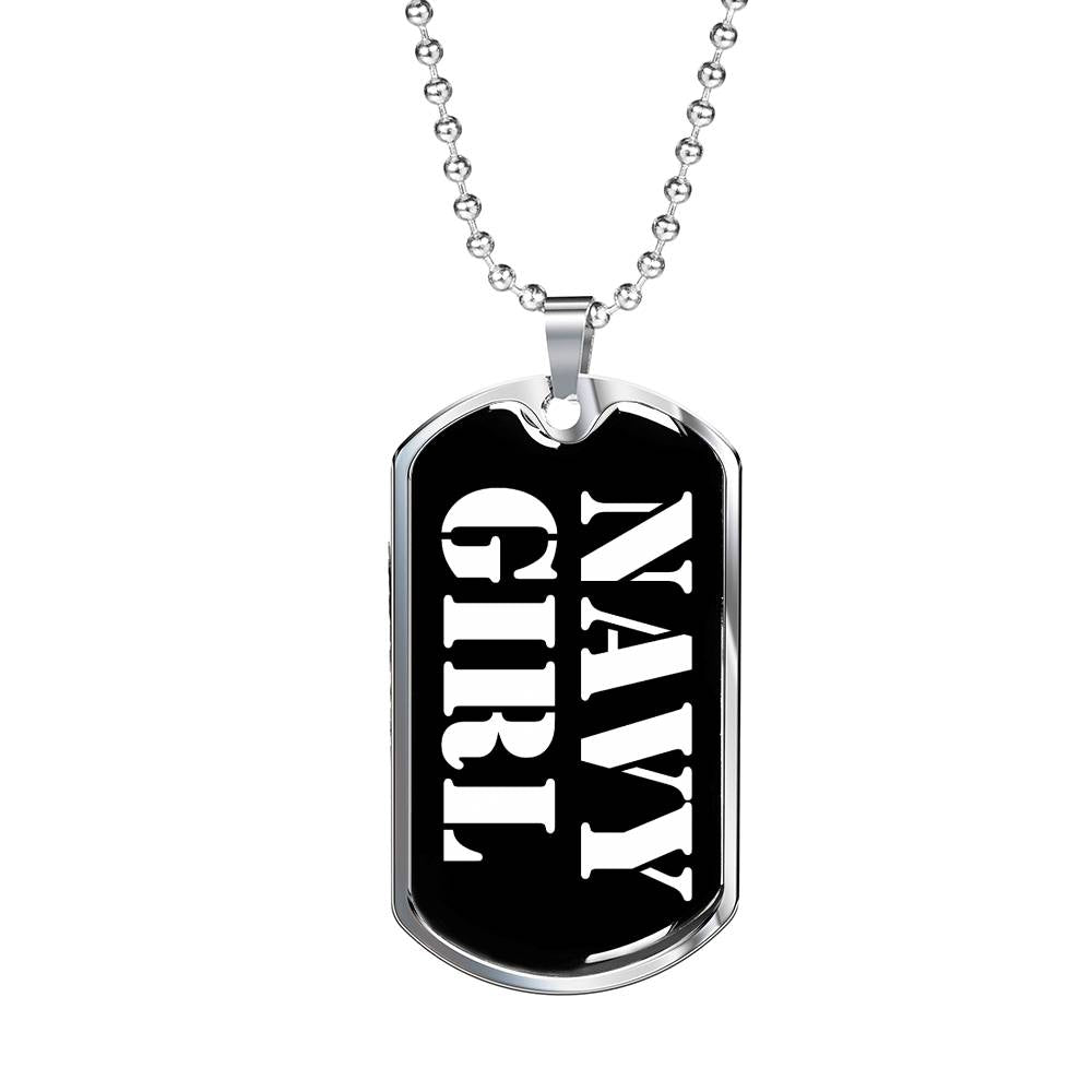 Navy Girl v3 - Luxury Dog Tag Necklace