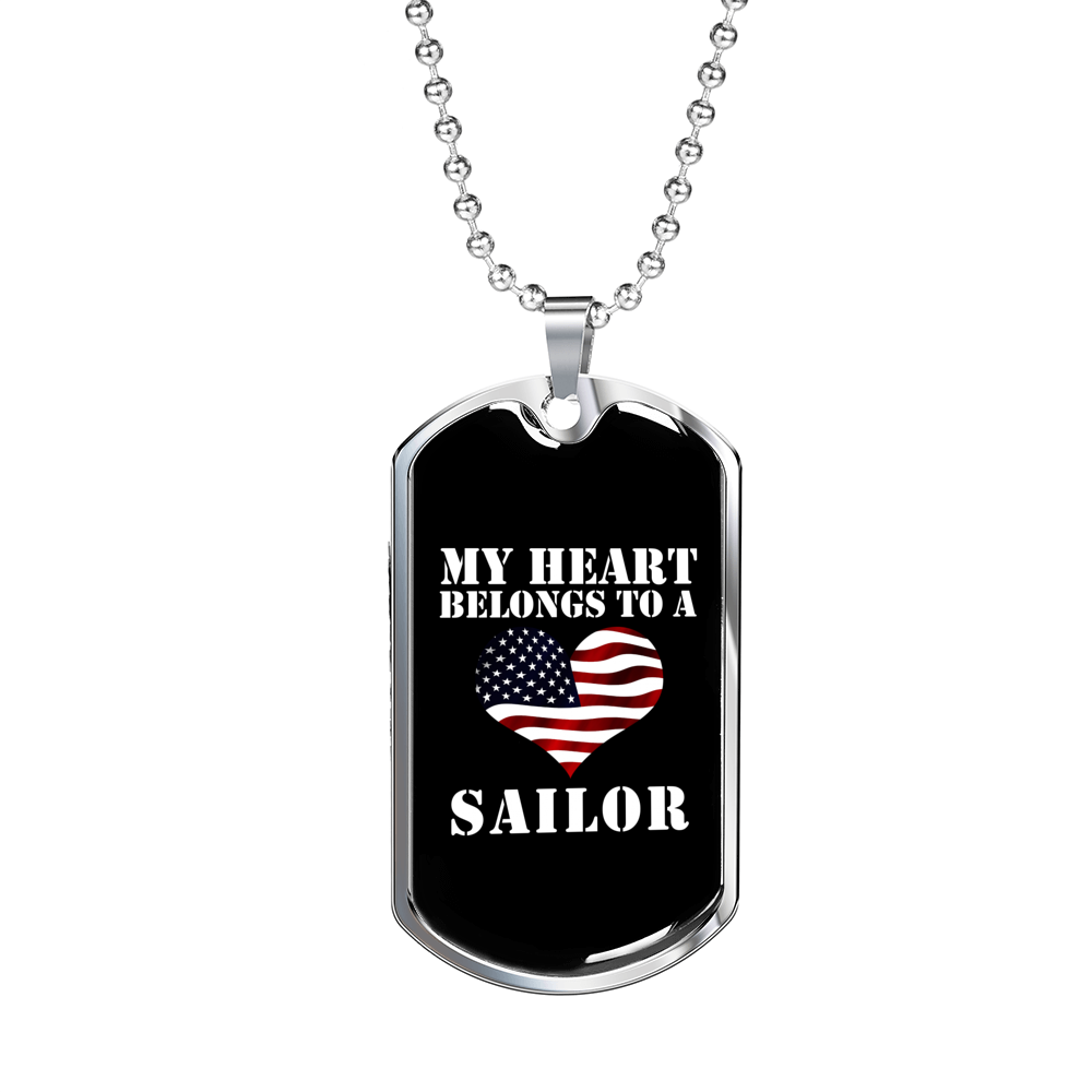 My Heart Belongs To A Sailor - Luxury Dog Tag Necklace
