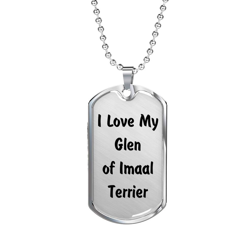 Love My Glen of Imaal Terrier v4 - Luxury Dog Tag Necklace