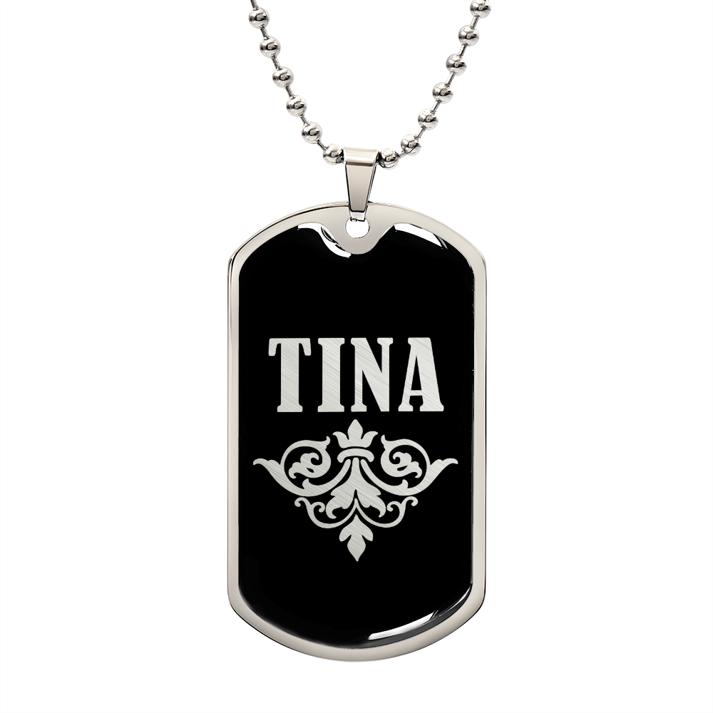 Tina v02a - Luxury Dog Tag Necklace
