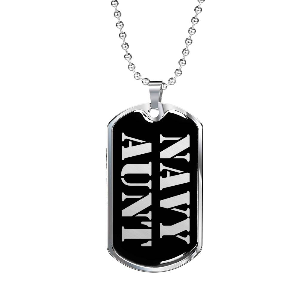 Navy Aunt v2 - Luxury Dog Tag Necklace