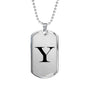 Initial Y v1a - Luxury Dog Tag Necklace