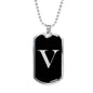 Initial V v2a - Luxury Dog Tag Necklace