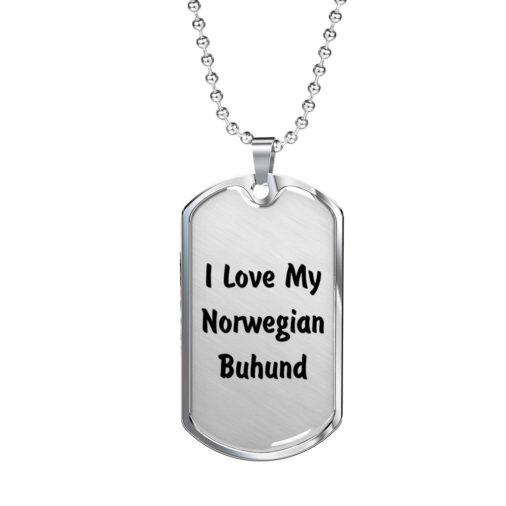 Love My Norwegian Buhund v4 - Luxury Dog Tag Necklace