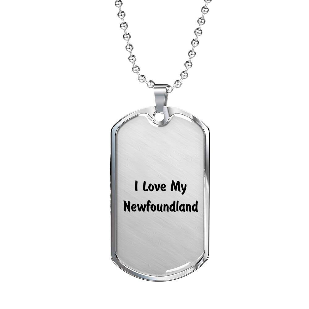 Love My Newfoundland v4 - Luxury Dog Tag Necklace