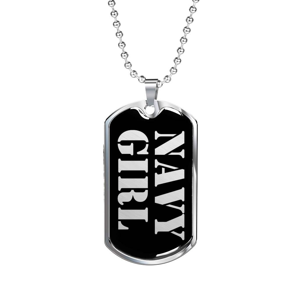 Navy Girl v2 - Luxury Dog Tag Necklace
