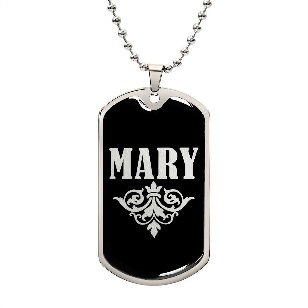 Mary v02a - Luxury Dog Tag Necklace