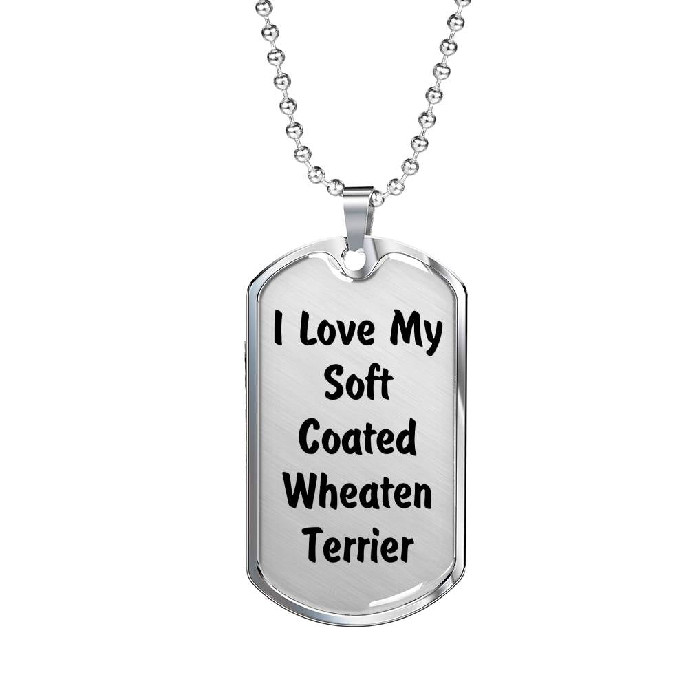Love My Soft Coated Wheaten Terrier v4 - Luxury Dog Tag Necklace