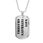 Navy Veteran's Grandma - Luxury Dog Tag Necklace