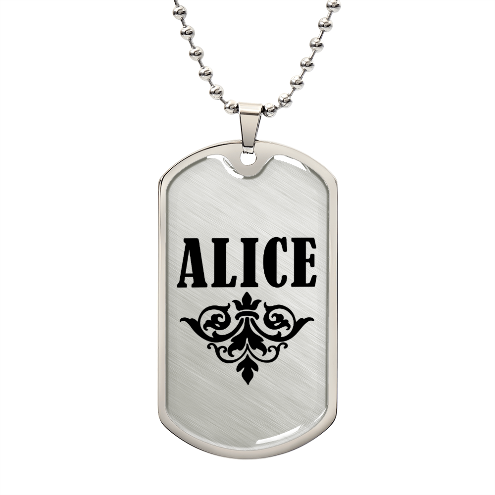Alice v01a - Luxury Dog Tag Necklace