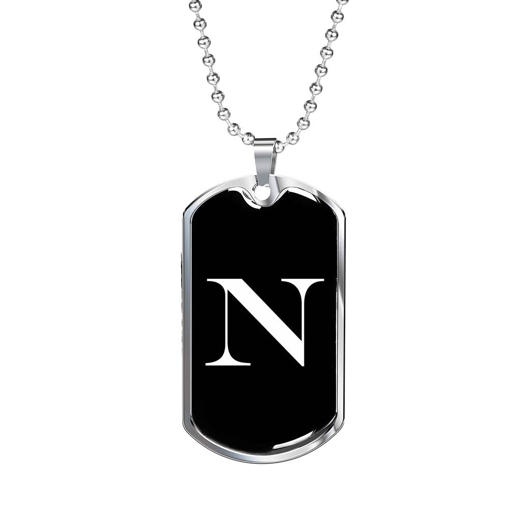 Initial N v3a - Luxury Dog Tag Necklace