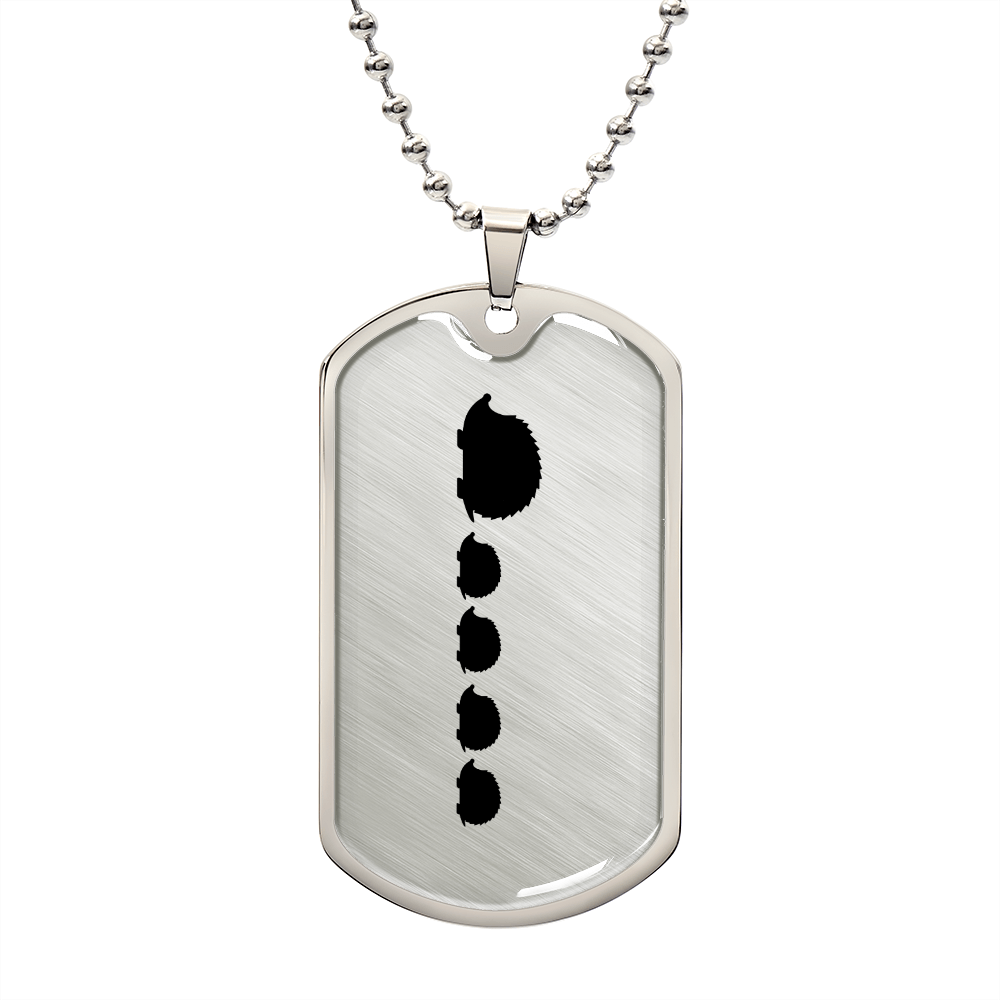 Mama Hedgehog With 4 Hoglets - Luxury Dog Tag Necklace