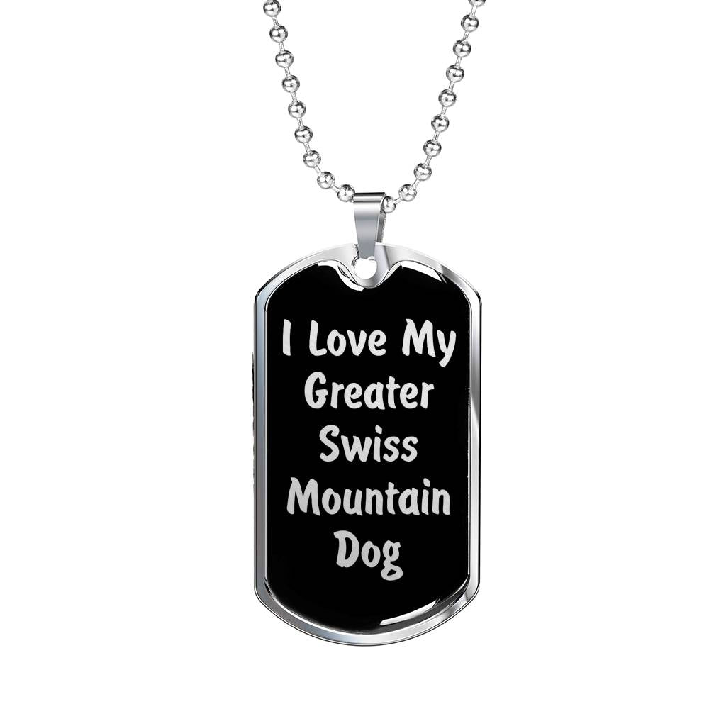 Love My Greater Swiss Mountain Dog v5 - Luxury Dog Tag Necklace