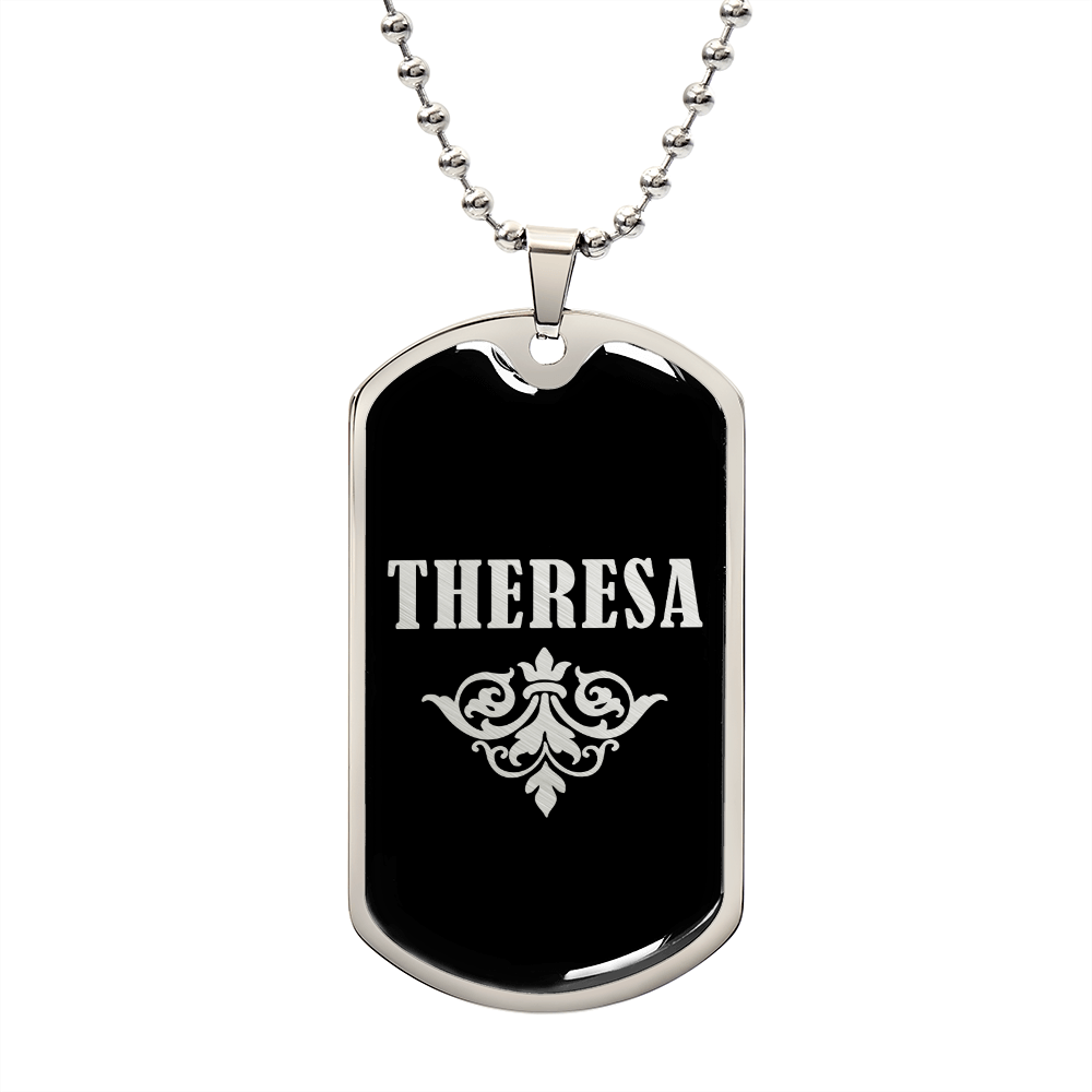 Theresa v02a - Luxury Dog Tag Necklace