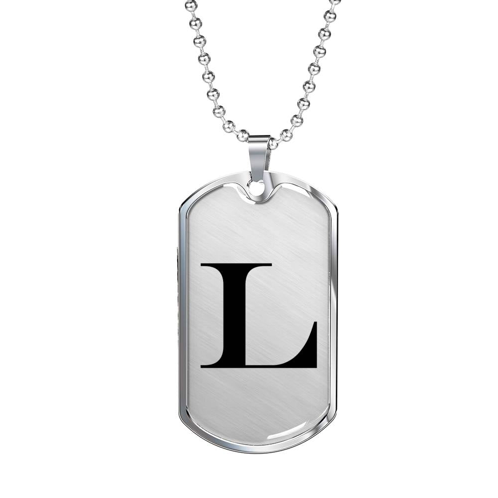 Initial L v1a - Luxury Dog Tag Necklace