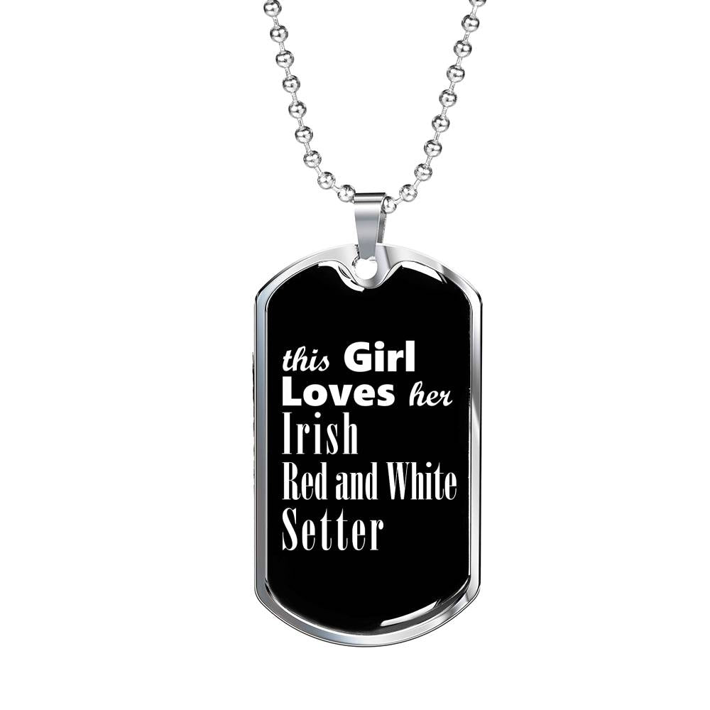 Irish Red and White Setter v2 - Luxury Dog Tag Necklace