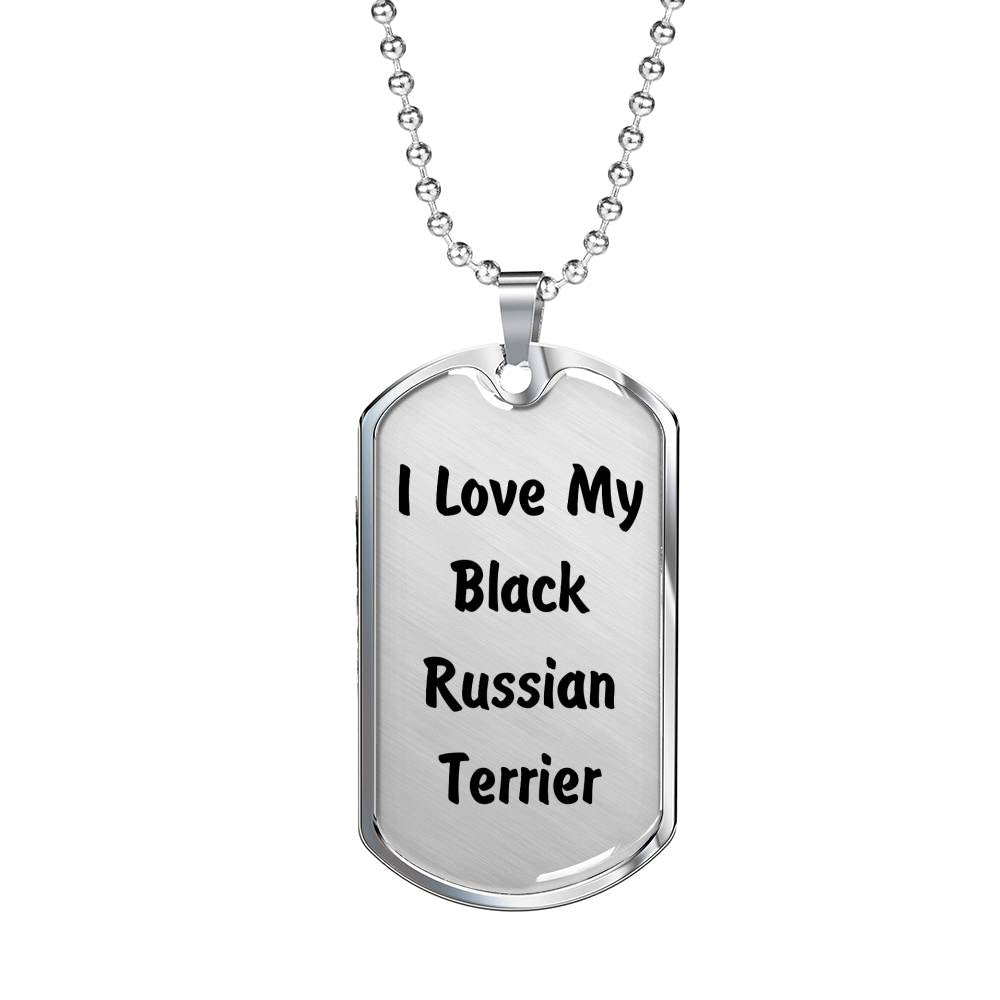 Love My Black Russian Terrier v4 - Luxury Dog Tag Necklace