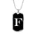 Initial F v3a - Luxury Dog Tag Necklace