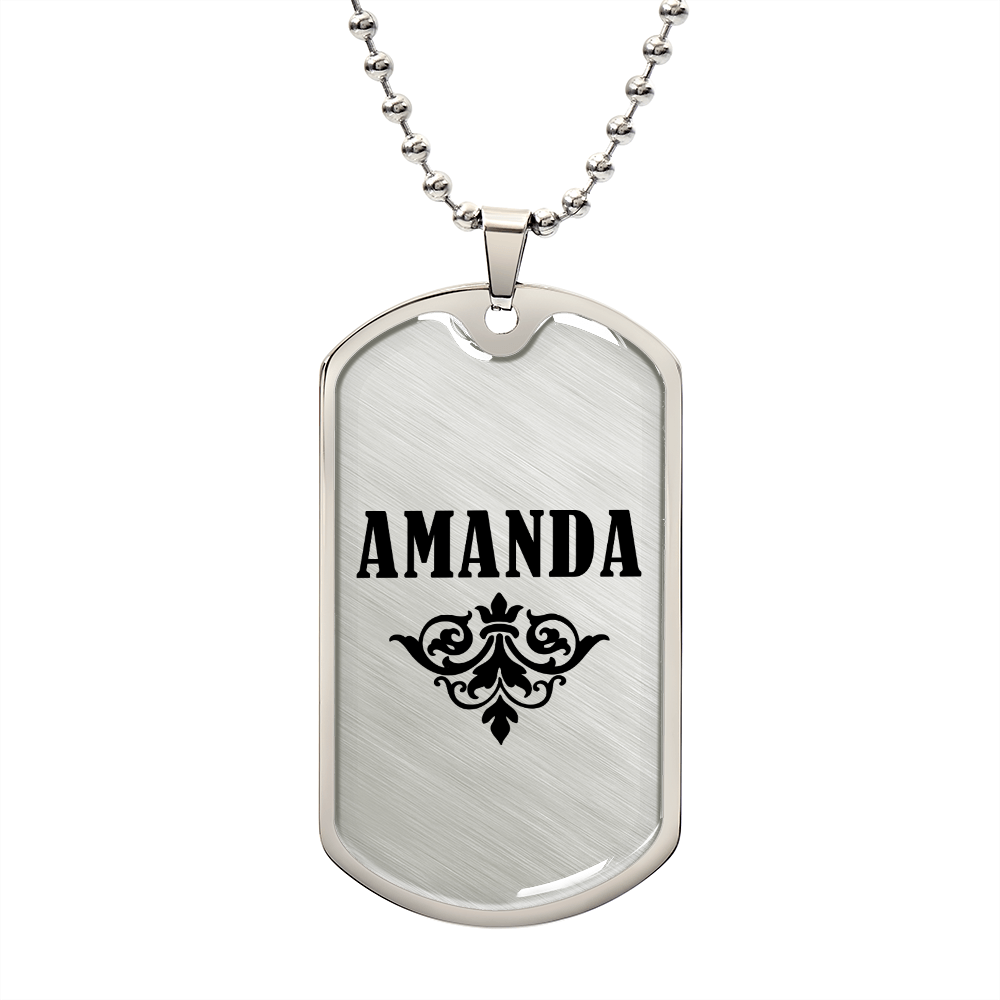 Amanda v01a - Luxury Dog Tag Necklace