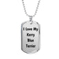 Love My Kerry Blue Terrier v4 - Luxury Dog Tag Necklace
