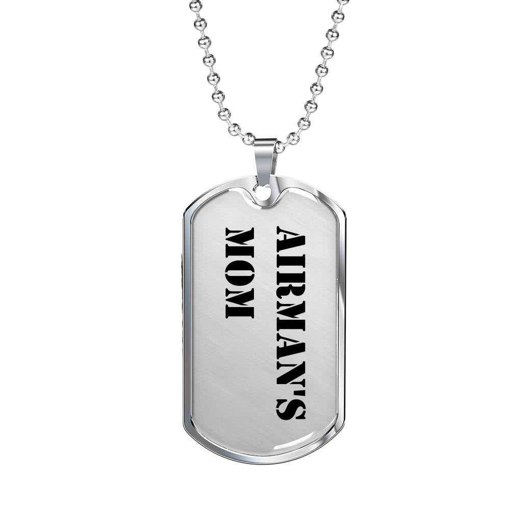 Airman's Mom - Luxury Dog Tag Necklace